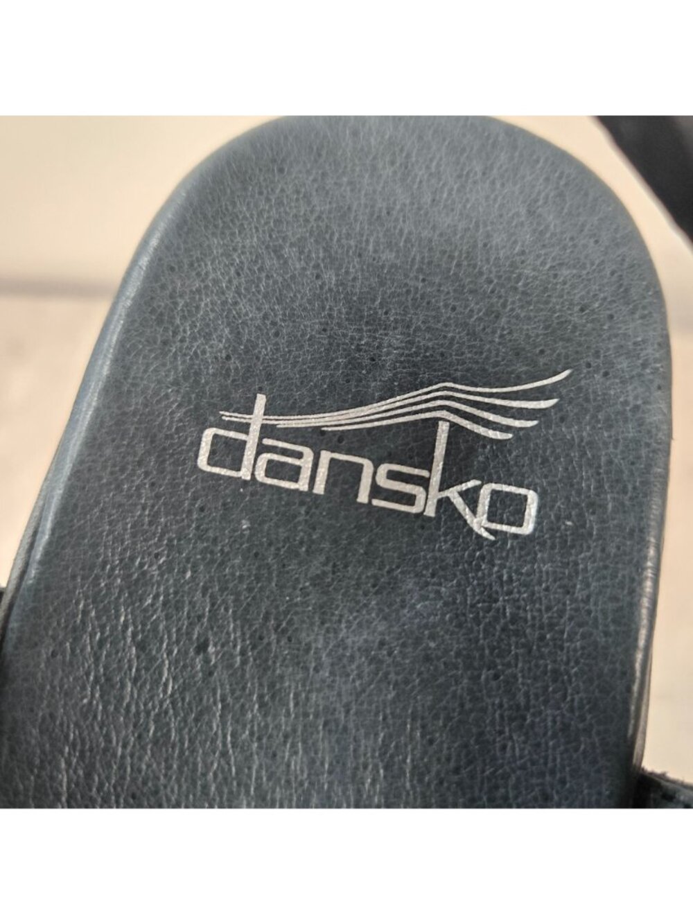 Dansko Platform Clogs 38 Black Leather Slingback Comfort Chunky Wedge Work Shoe - Picture 10 of 12
